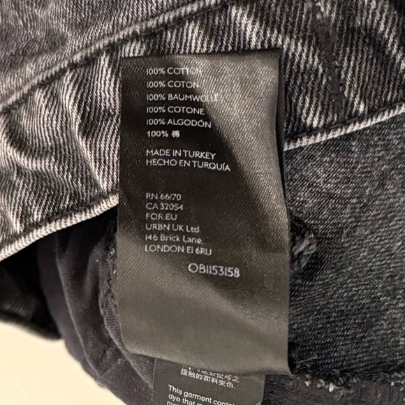 We The Free People Frank Dad Jeans 24 High Rise Straight Wide Leg Ankle Black - Picture 6 of 6